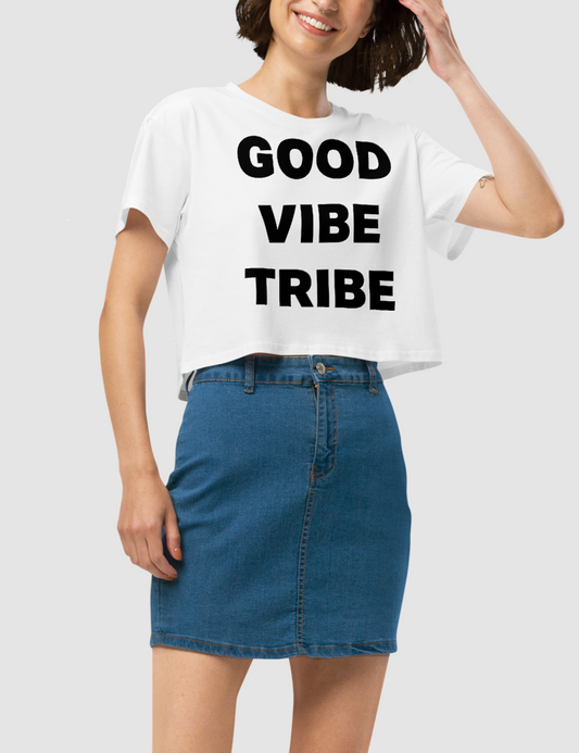 Good Vibe Tribe Women's Relaxed Crop Top T-Shirt OniTakai
