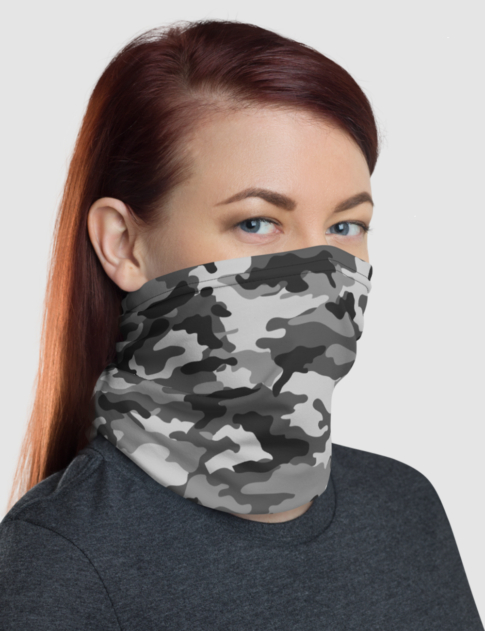 Gray Jungle Military Camouflage Print | Neck Gaiter Face Mask OniTakai