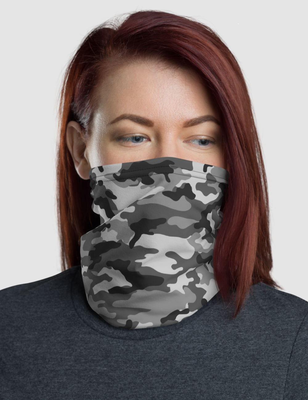 Gray Jungle Military Camouflage Print | Neck Gaiter Face Mask OniTakai