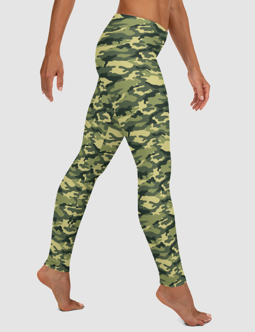 Green Military Camouflage Print | Women's Standard Yoga Leggings OniTakai