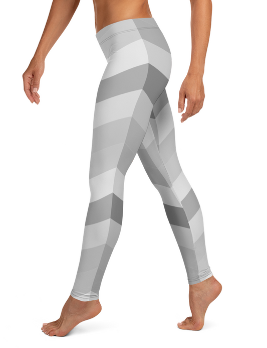 Grey Chevron | Women's Low Waist Yoga Leggings OniTakai