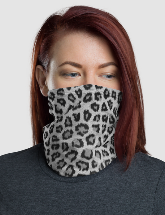 Grey Leopard Print | Neck Gaiter Face Mask OniTakai