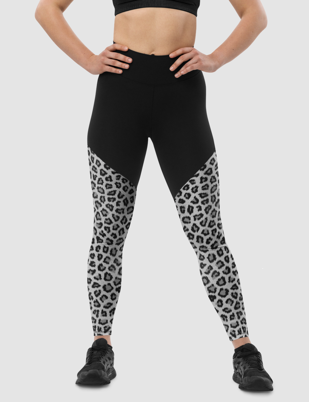 Grey Leopard Print | Women's Premium Sports Leggings OniTakai