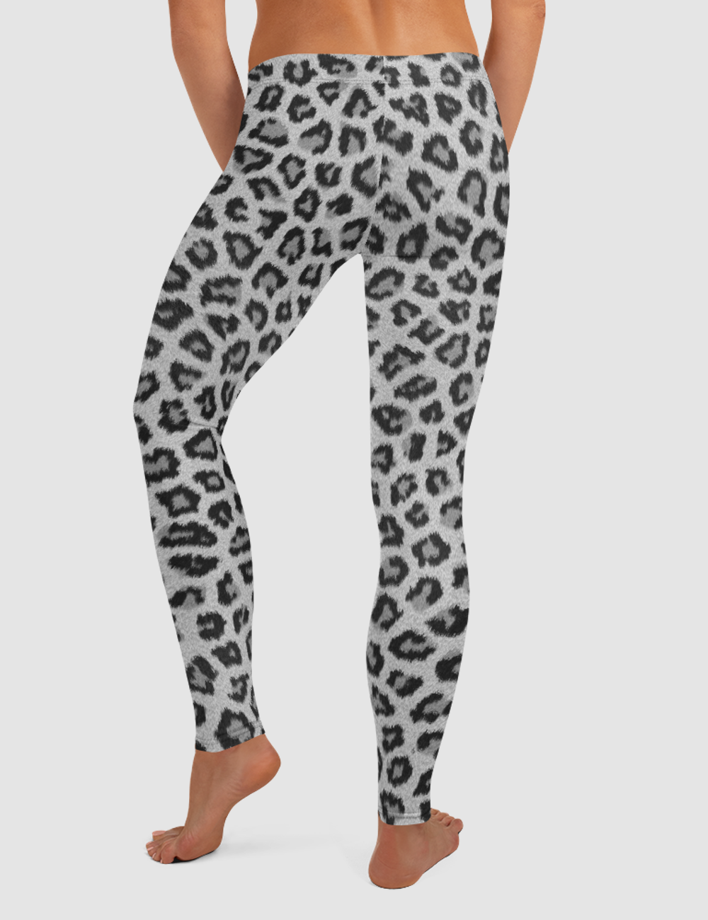 Grey Leopard Print | Women's Standard Yoga Leggings OniTakai