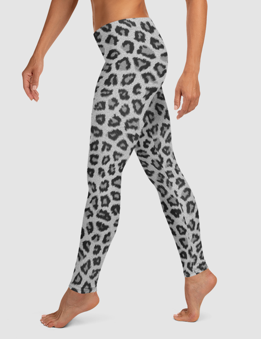 Grey Leopard Print | Women's Standard Yoga Leggings OniTakai