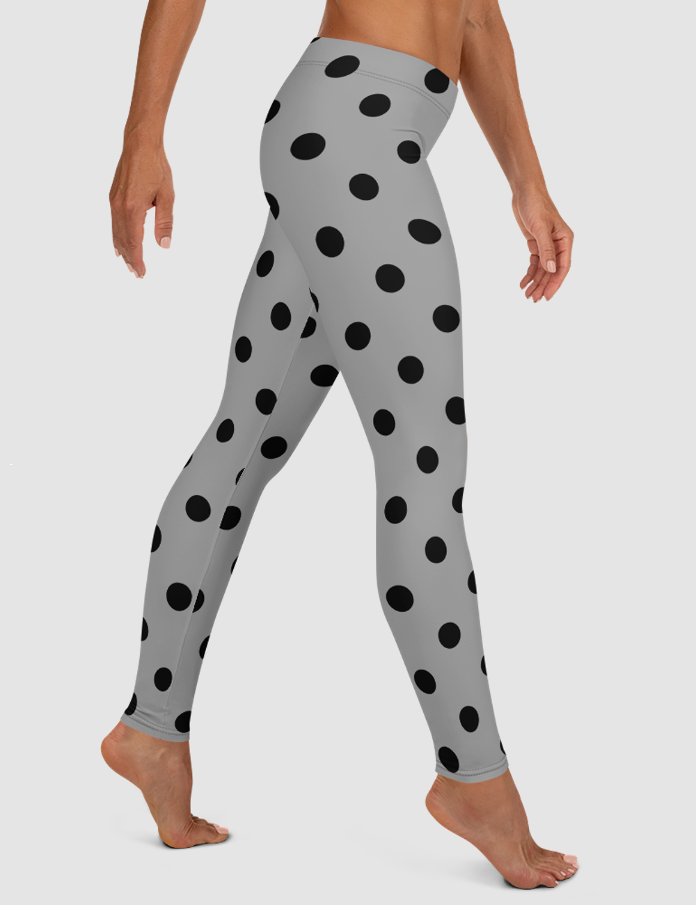 Grey Polka Dot | Women's Standard Yoga Leggings OniTakai