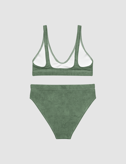 Grunge Army Green Matte | Women's Essential High-Waisted Bikini OniTakai