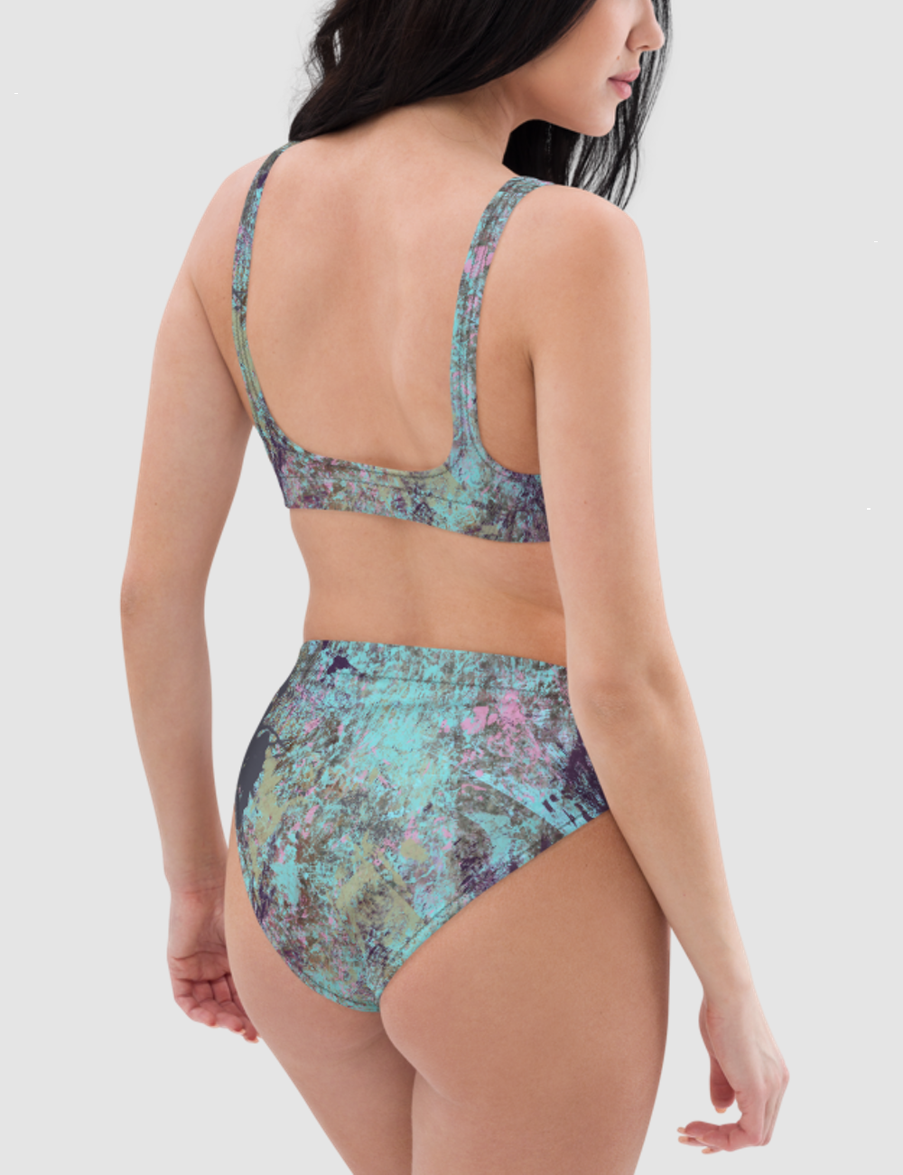 Grunge Painted Abstract | Women's Essential High-Waisted Bikini OniTakai