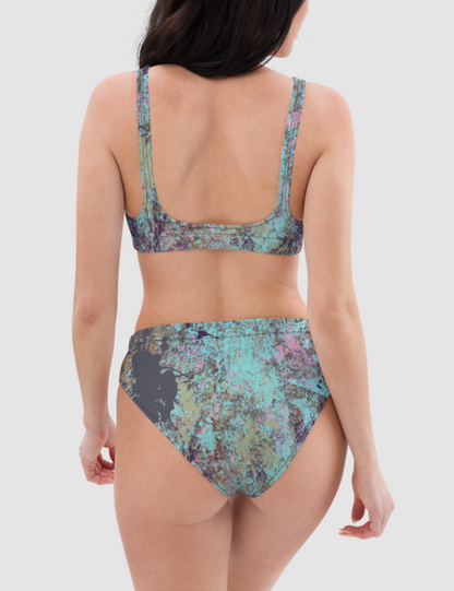 Grunge Painted Abstract | Women's Essential High-Waisted Bikini OniTakai