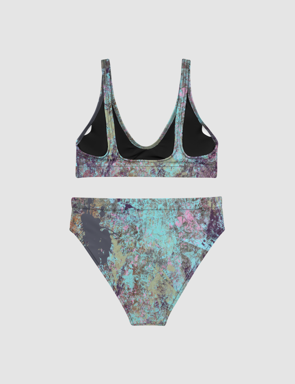 Grunge Painted Abstract | Women's Essential High-Waisted Bikini OniTakai