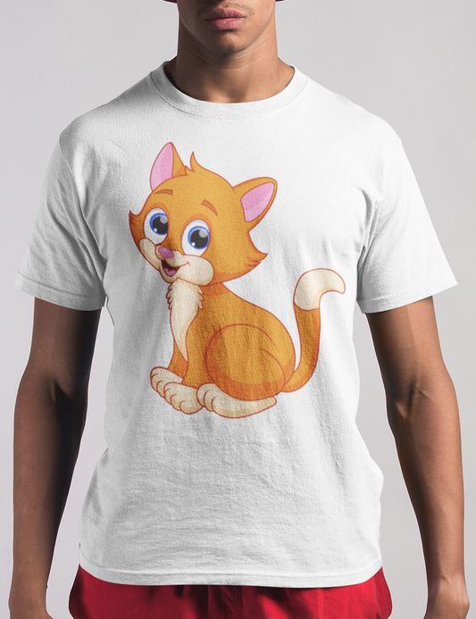 Happy Cute Cartoon Kitty Cat Men's Classic T-Shirt OniTakai