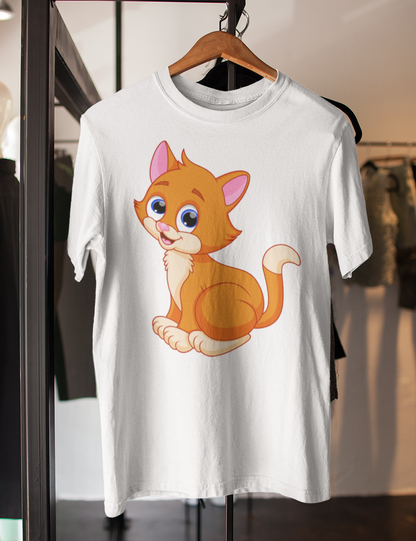 Happy Cute Cartoon Kitty Cat Men's Classic T-Shirt OniTakai