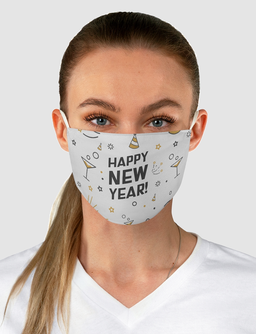 Happy New Year | Two-Layer Fabric Face Mask OniTakai
