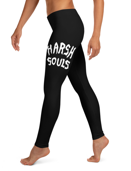 Harsh Souls Black Low Waist Yoga Leggings OniTakai