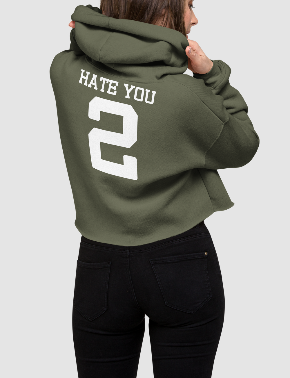 Hate you 2 | Back Print Crop Hoodie OniTakai