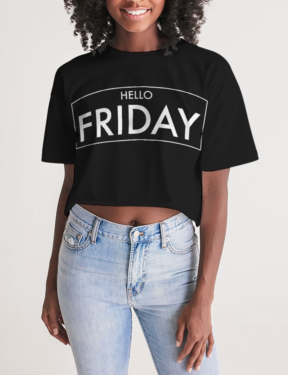 Hello Friday | Women's Oversized Crop Top T-Shirt OniTakai