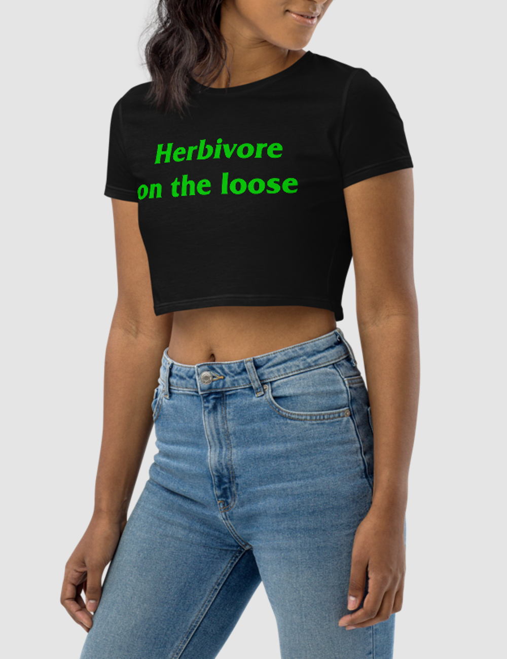 Herbivore On The Loose | Women's Crop Top T-Shirt OniTakai