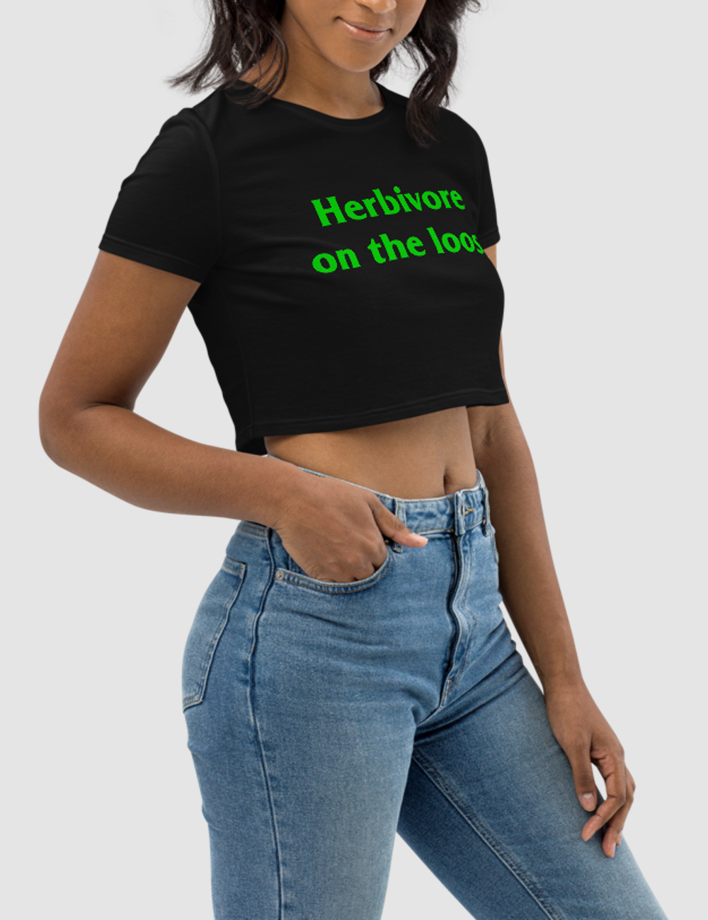 Herbivore On The Loose | Women's Crop Top T-Shirt OniTakai