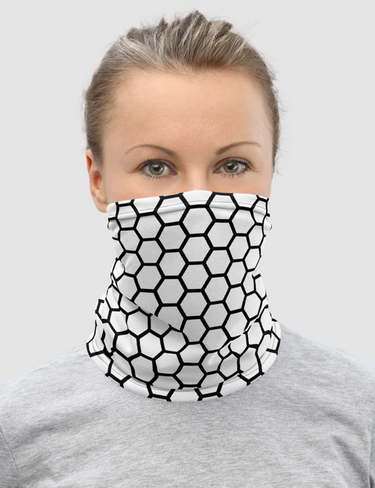 Honeycomb Grid Black Lined | Neck Gaiter Face Mask OniTakai