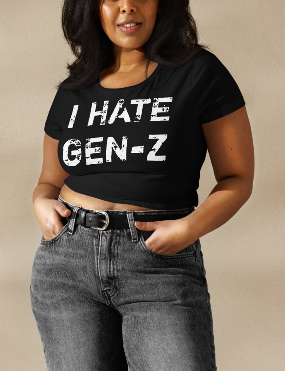 I Hate Gen Z Women's Fitted Crop Top T-Shirt OniTakai