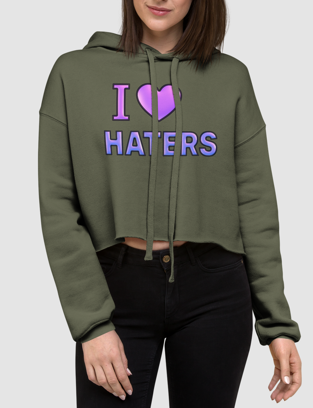 I Love Haters | Crop Hoodie OniTakai