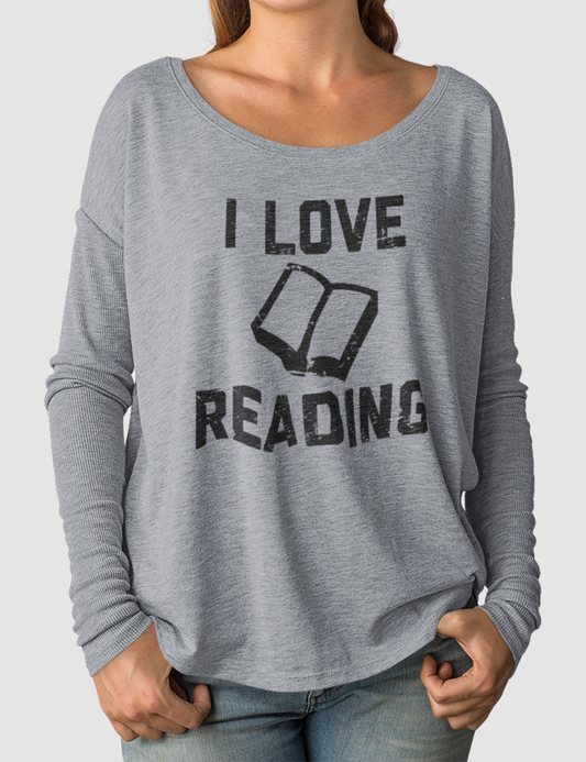 I Love Reading | Women's Flowy Long Sleeve Shirt OniTakai