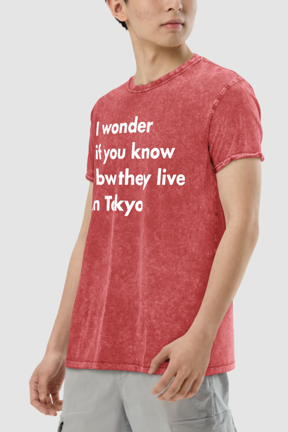 I Wonder If You Know How They Live in Tokyo Men's Denim T-Shirt OniTakai