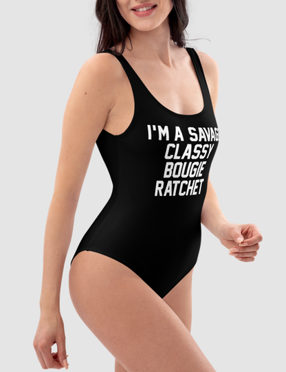 I'm A Savage Classy Bougie Ratchet | Women's One-Piece Swimsuit OniTakai