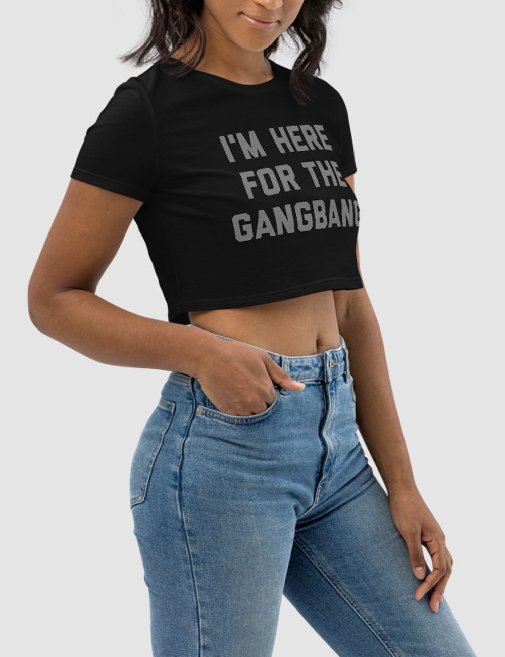 I'm Here For The Gangbang Women's Fitted Crop Top T-Shirt OniTakai
