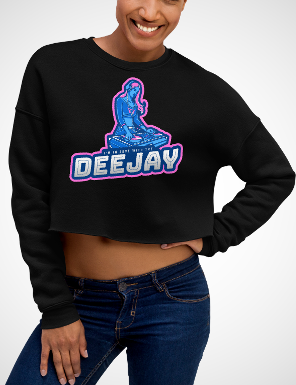 I'm In Love With The DeeJay | Crop Sweatshirt OniTakai