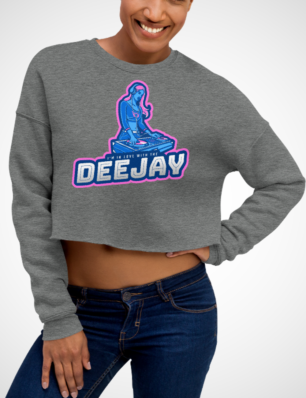 I'm In Love With The DeeJay | Crop Sweatshirt OniTakai