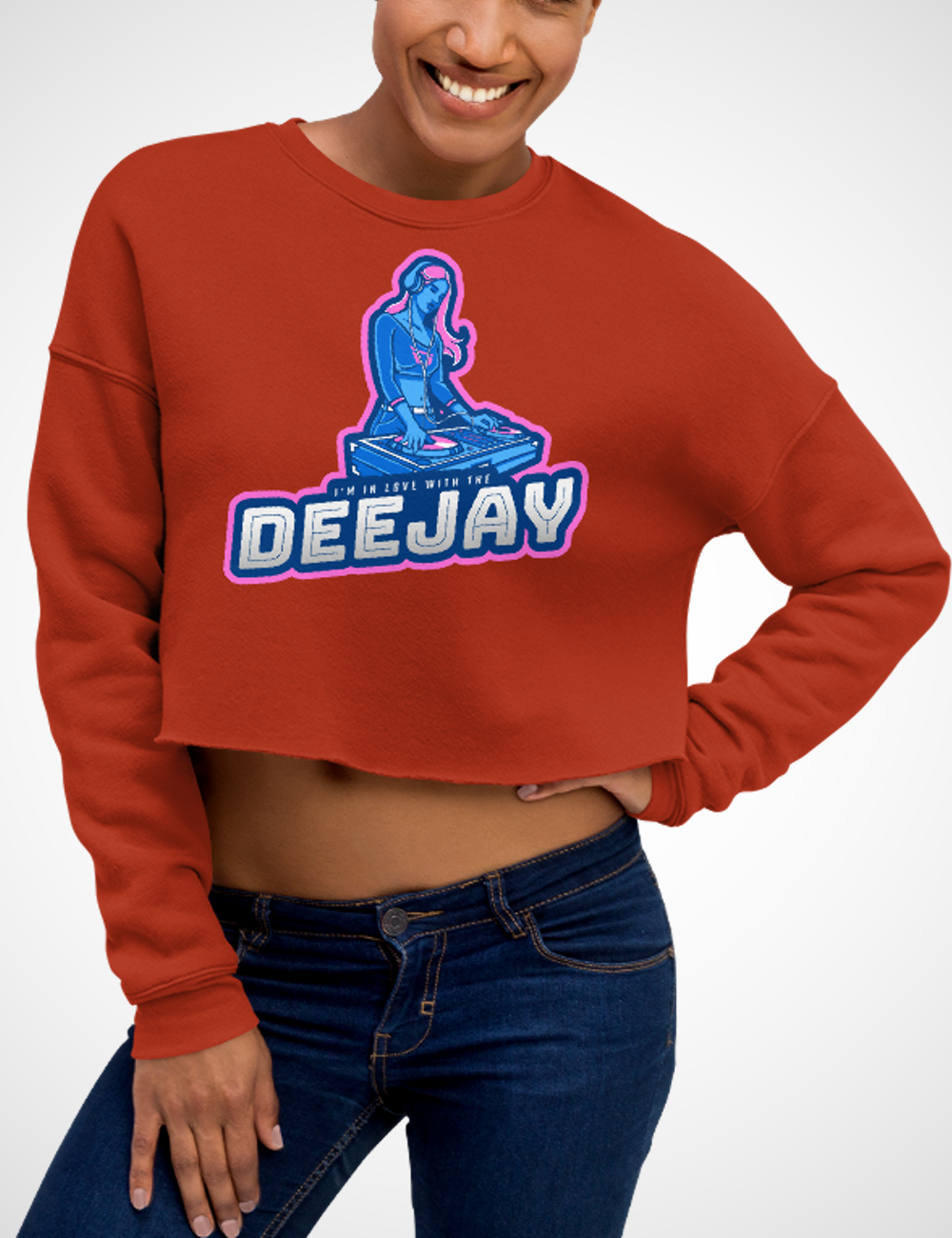 I'm In Love With The DeeJay | Crop Sweatshirt OniTakai