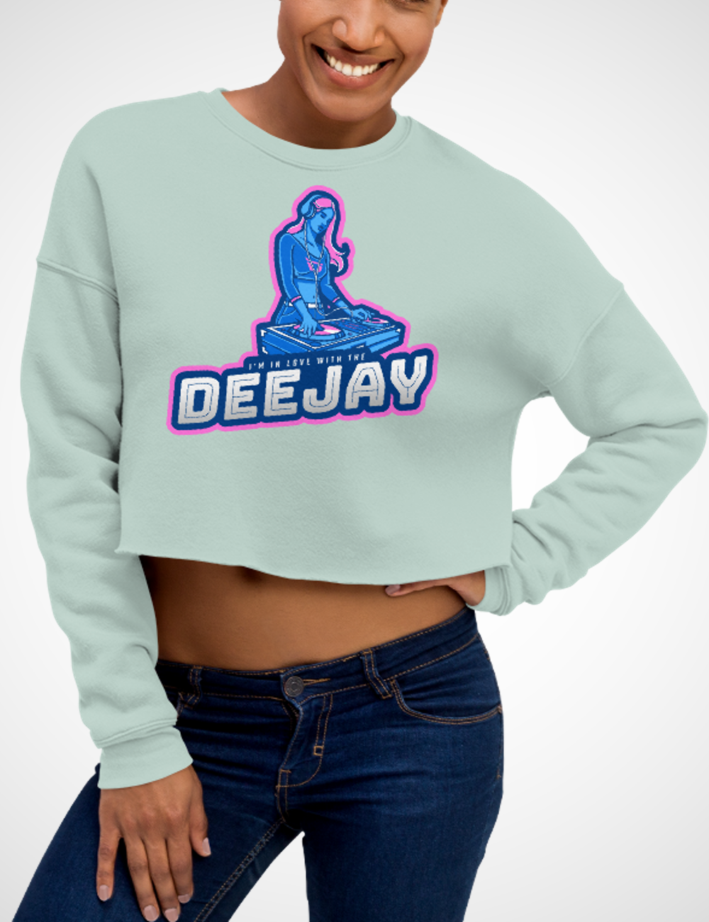 I'm In Love With The DeeJay | Crop Sweatshirt OniTakai