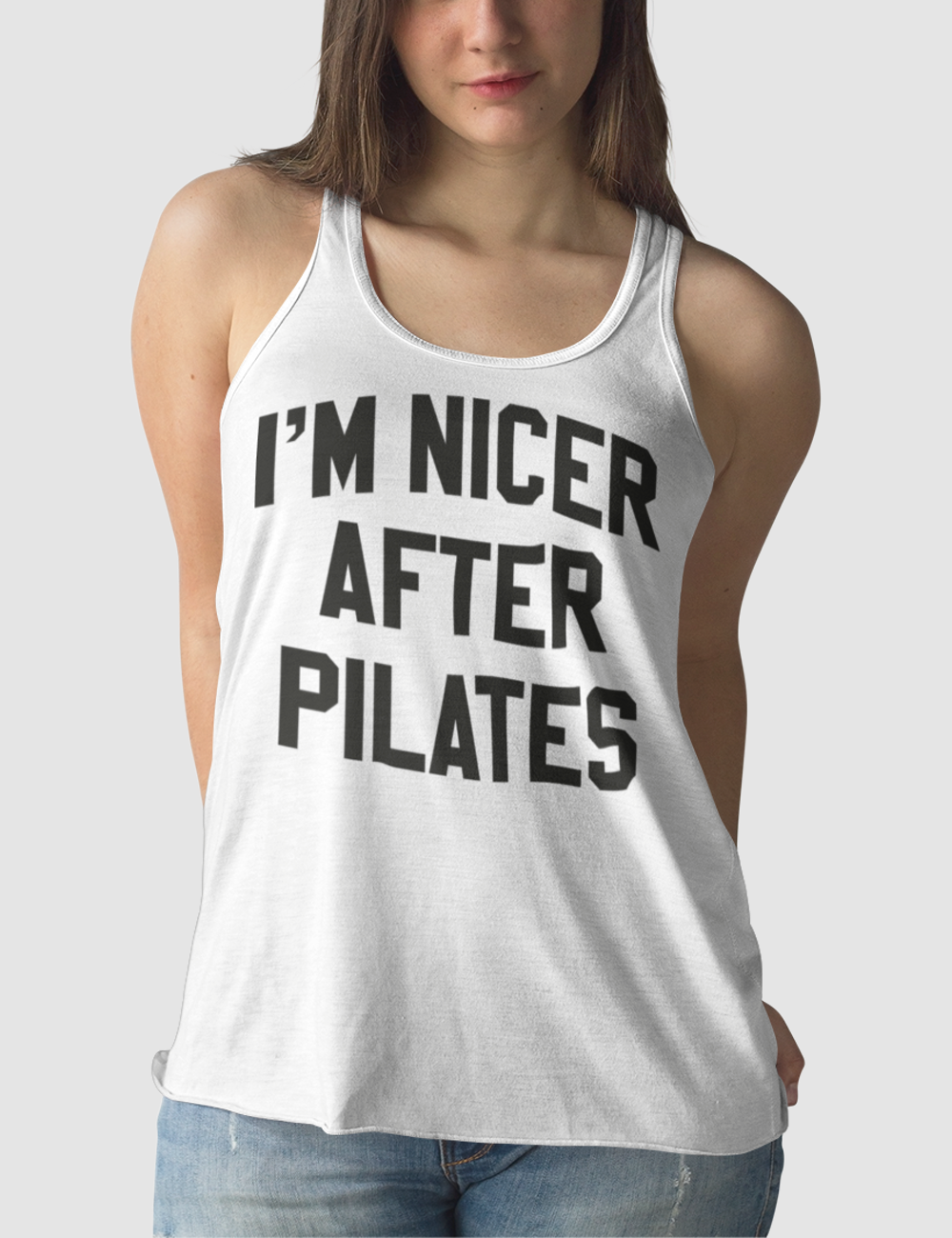 I'm Nicer After PIlates Women's Cut Racerback Tank Top OniTakai