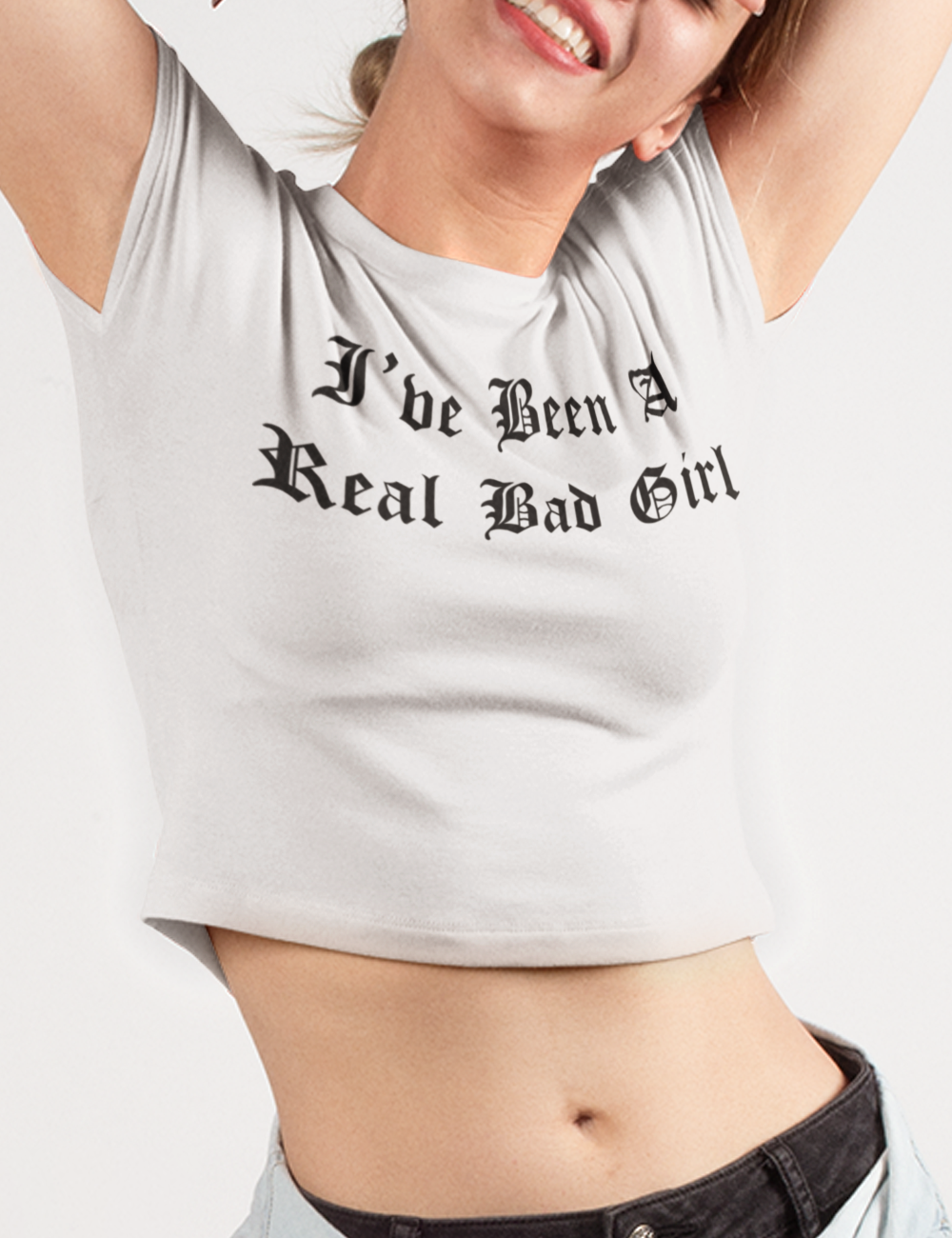 I've Been A Real Bad Girl Women's Fitted Crop Top T-Shirt OniTakai