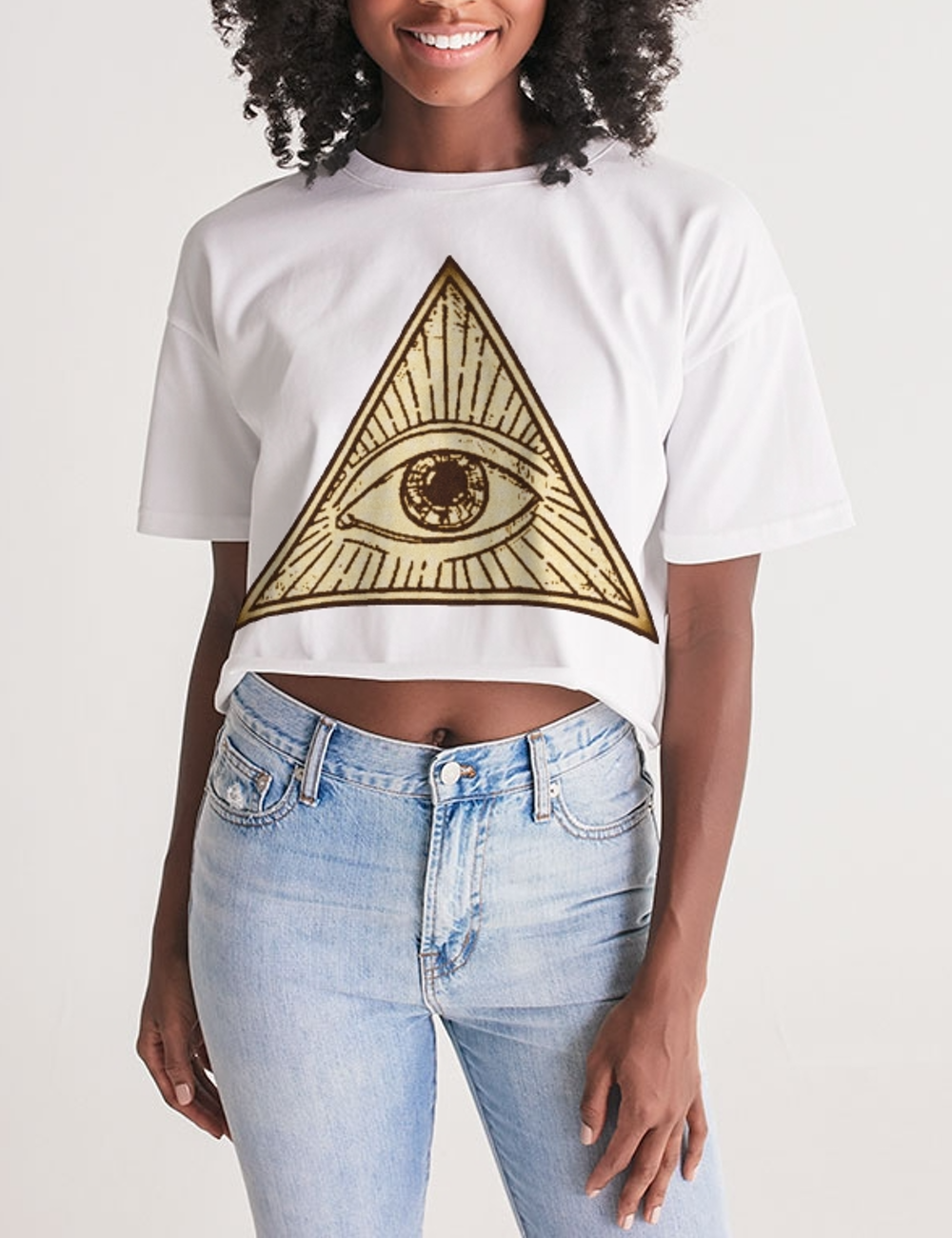 Illuminati Women's Oversized Crop Top T-Shirt OniTakai