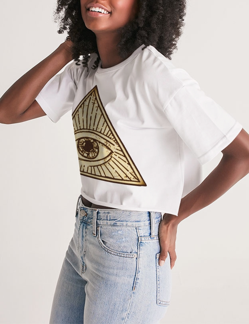 Illuminati Women's Oversized Crop Top T-Shirt OniTakai