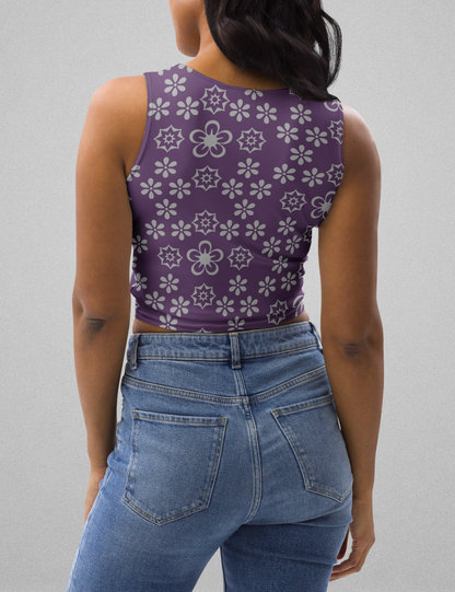 Imperial Purple Gentry | Women's Sleeveless Fitted Crop Top OniTakai