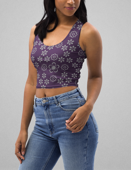 Imperial Purple Gentry | Women's Sleeveless Fitted Crop Top OniTakai