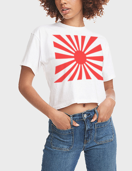 Imperial Rising Sun Of Japan | Women's Relaxed Crop Top T-Shirt OniTakai