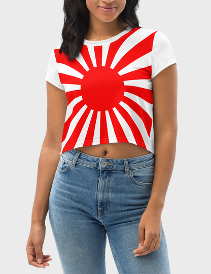 Imperial Rising Sun Of Japan | Women's Sublimated Crop Top T-Shirt OniTakai