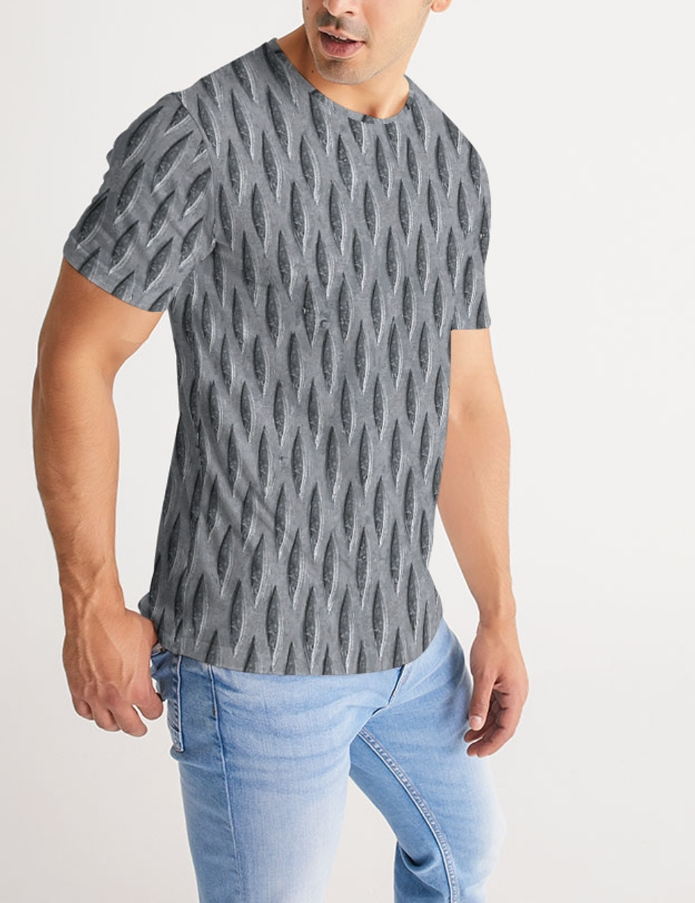 Industrial Metal Grid Pattern | Men's Sublimated T-Shirt OniTakai
