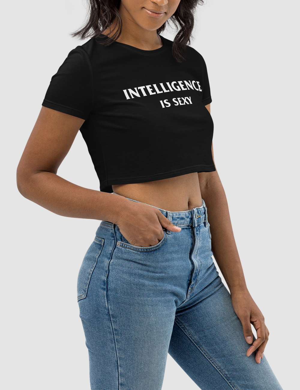 Intelligence Is Sexy Women's Fitted Crop Top T-Shirt OniTakai