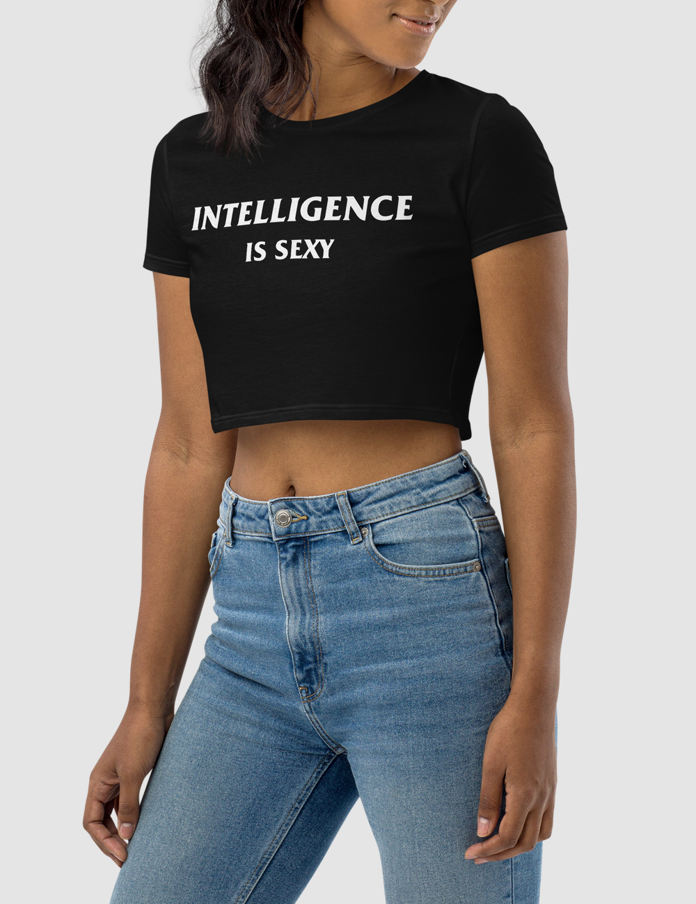 Intelligence Is Sexy Women's Fitted Crop Top T-Shirt OniTakai