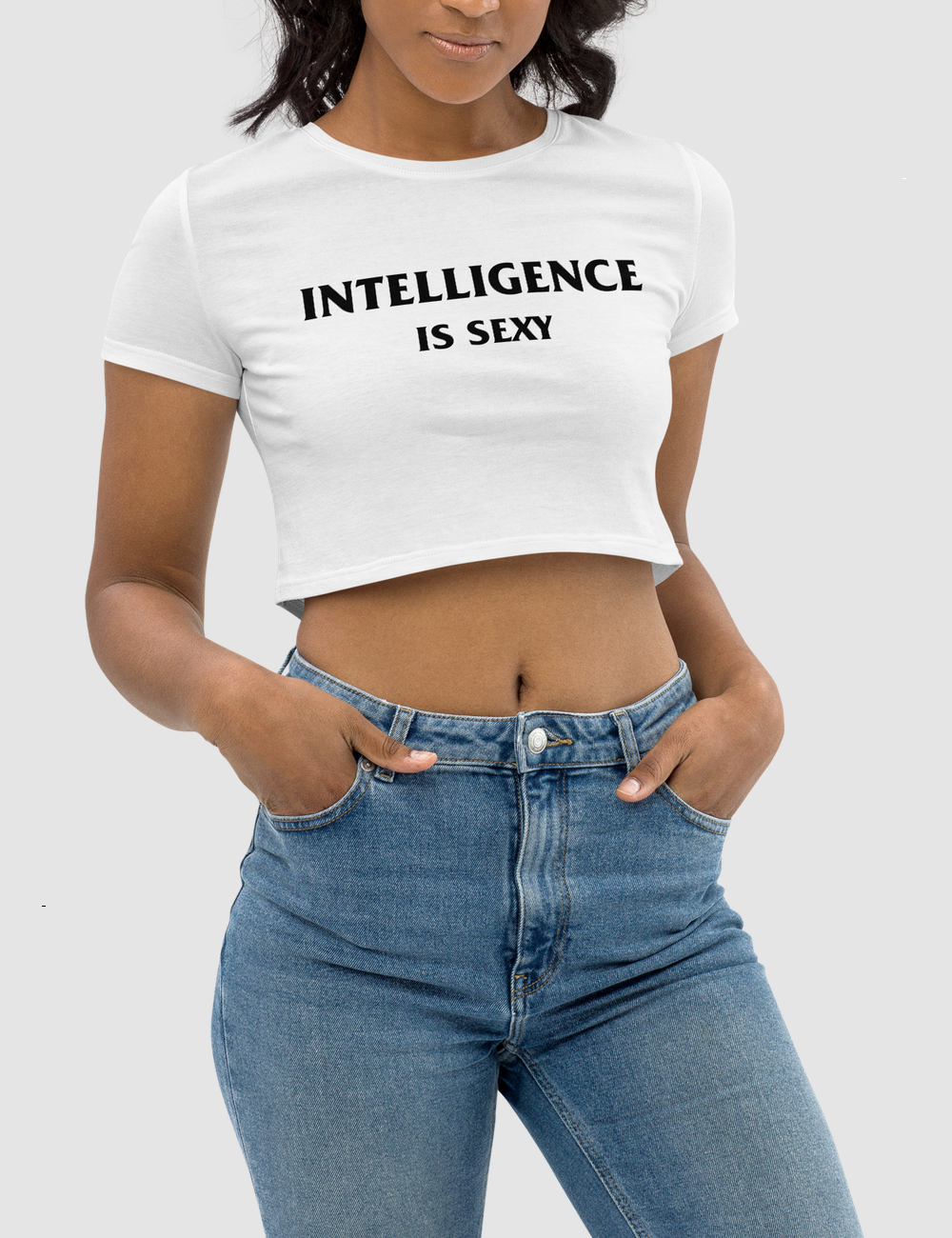 Intelligence Is Sexy Women's Fitted Crop Top T-Shirt OniTakai