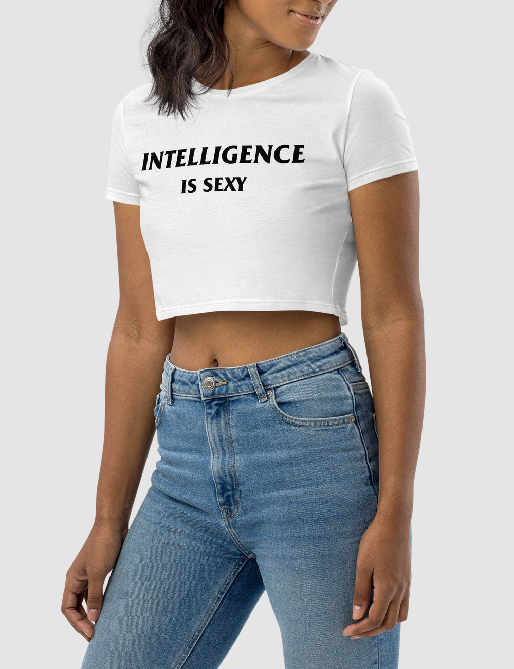 Intelligence Is Sexy Women's Fitted Crop Top T-Shirt OniTakai