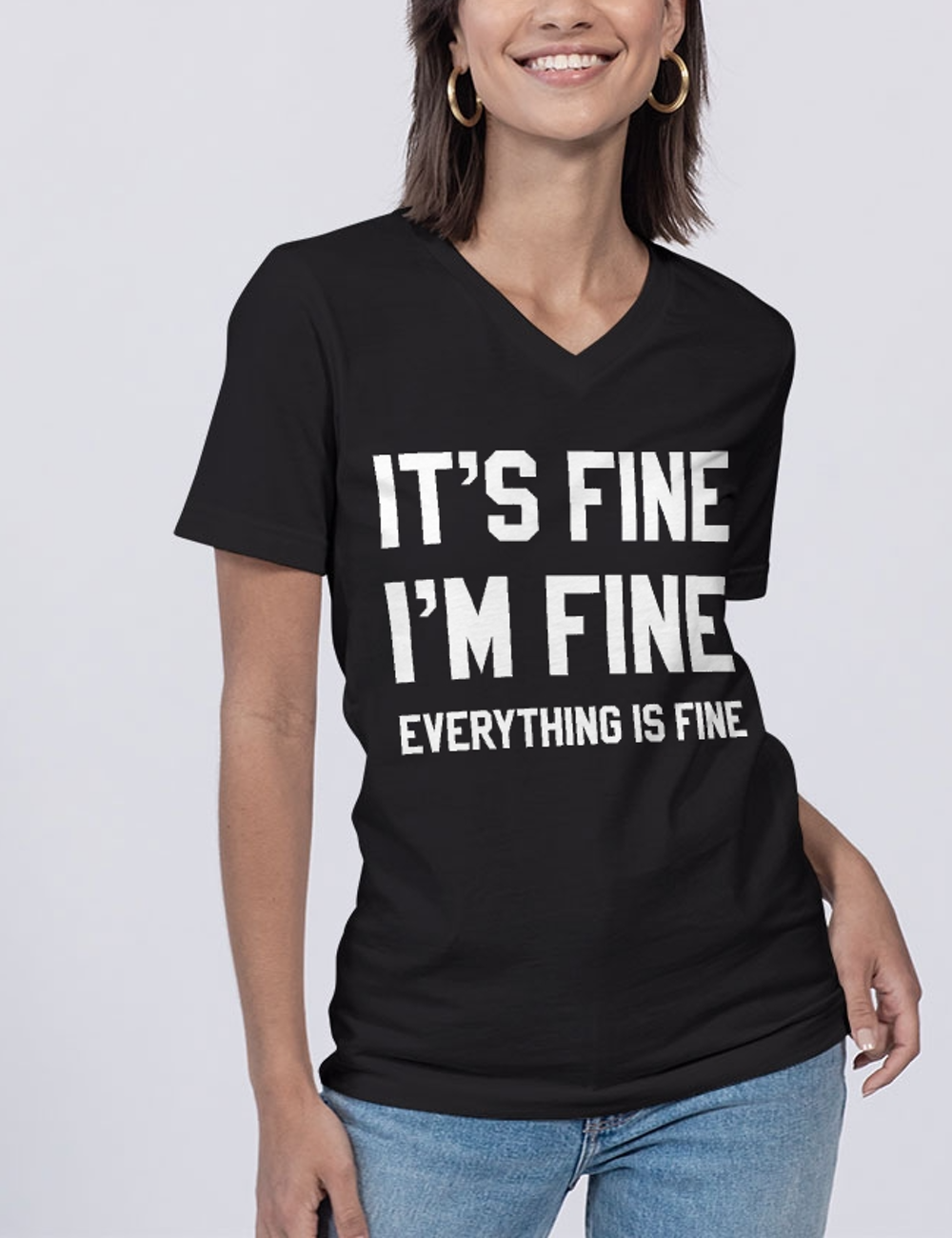 It's Fine I'm Fine Everything's Fine Women's V-Neck T-Shirt OniTakai