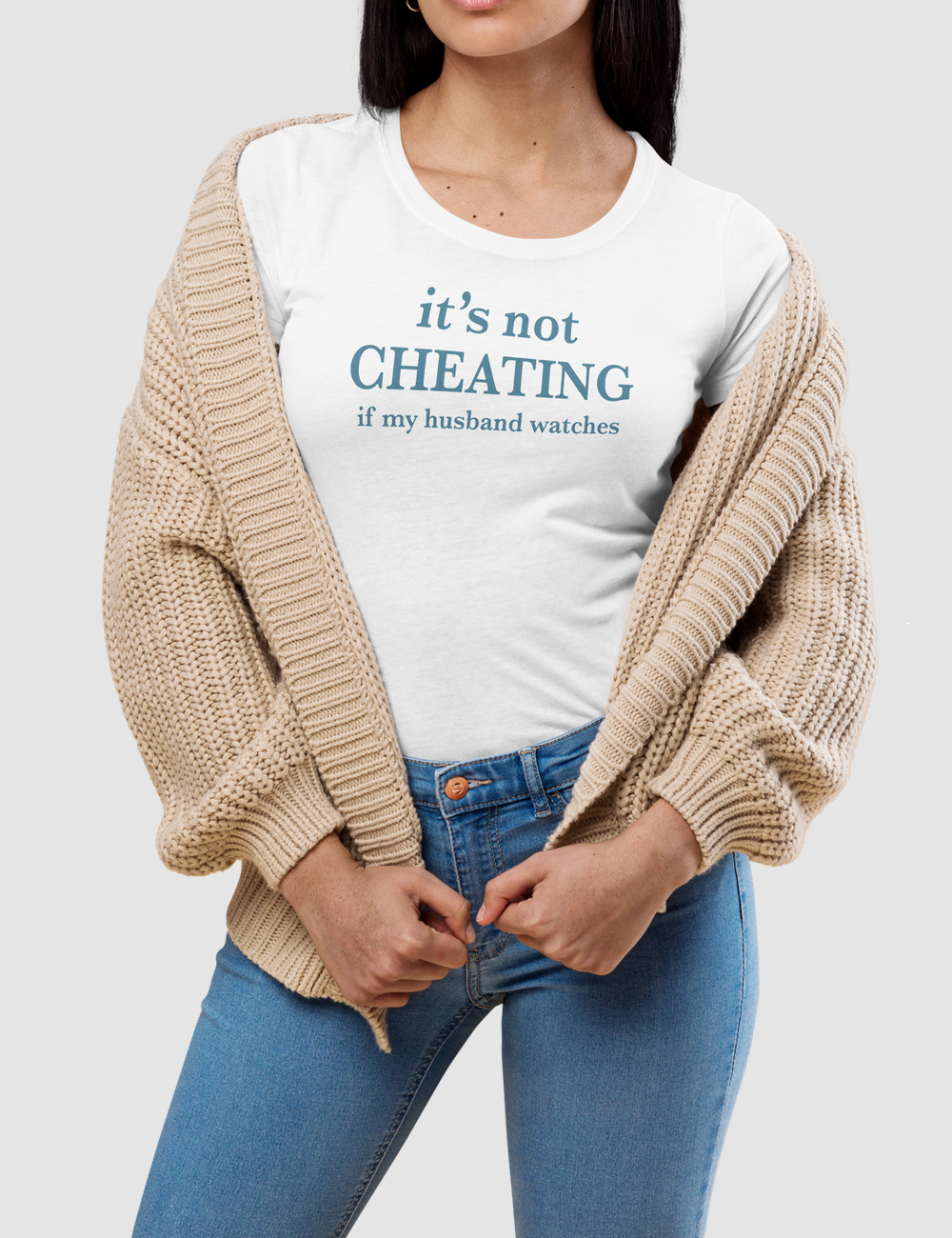 It's Not Cheating If My Husband Watches | Women's Fitted T-Shirt OniTakai