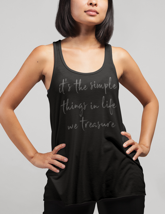 It's The Simple Things In Life We Treasure | Women's Cut Racerback Tank Top OniTakai