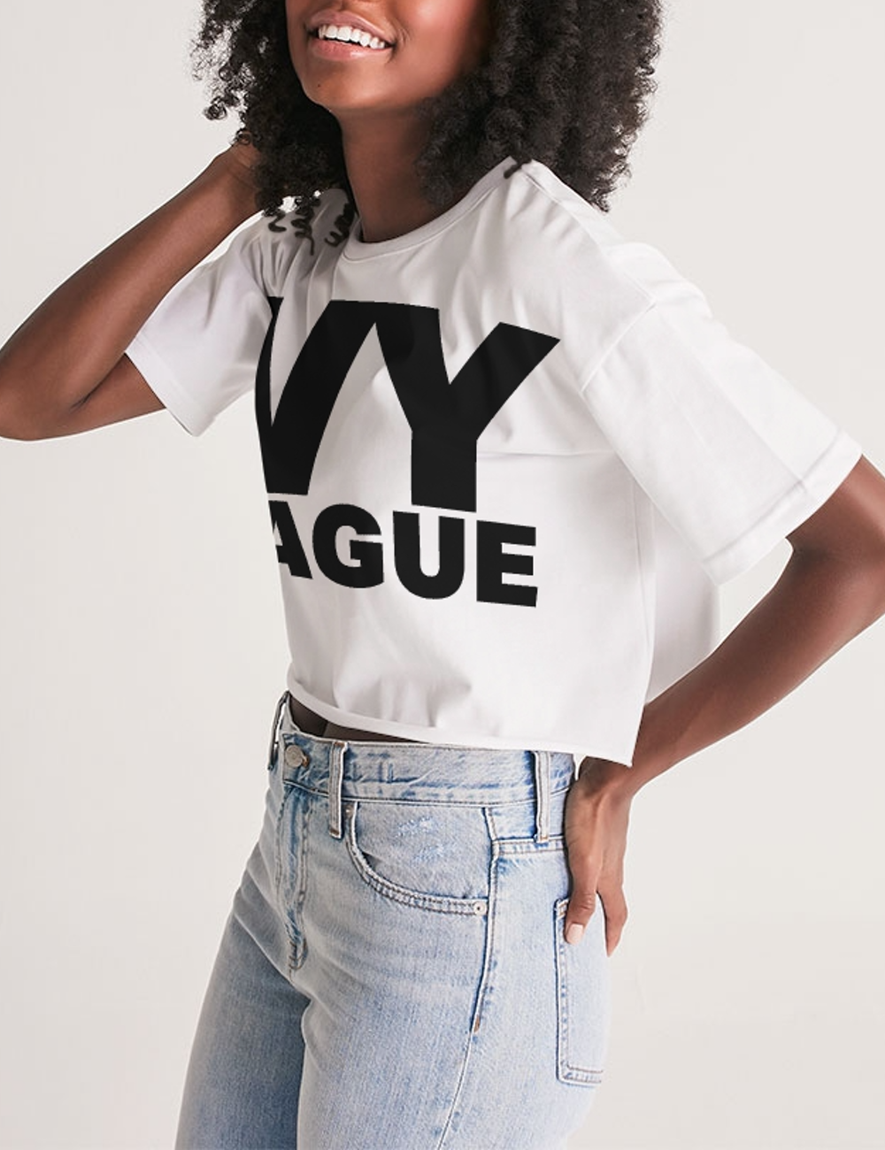 Ivy League Women's Oversized Crop Top T-Shirt OniTakai